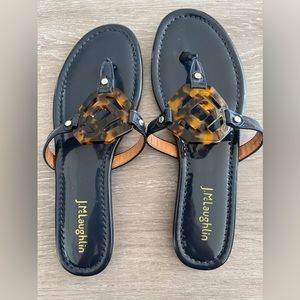 Never worn! J. McLaughlin patent leather sandals